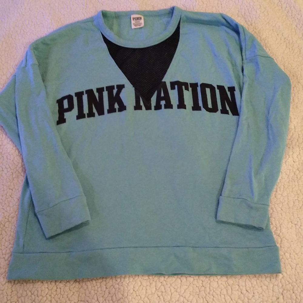 VS/PINK "PINK NATION" PULL-OVER SWEATSHIRT SZ Medium